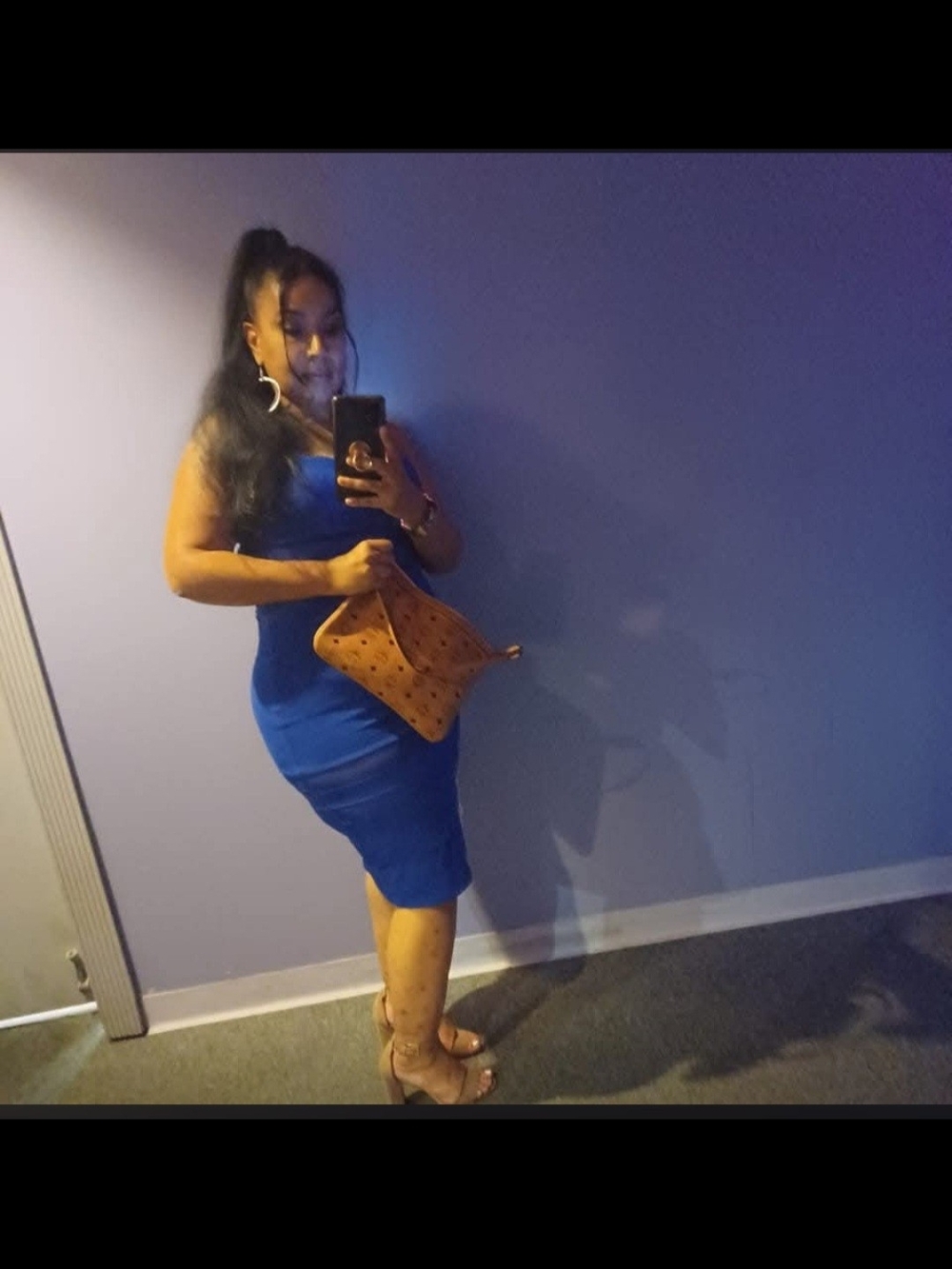 Fashion Nova Cobalt Blue Bodycon Midi Dress